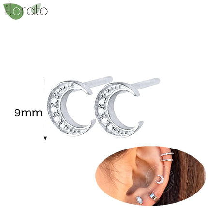 925 Silver Needle Fashion Heart Gold Color Stud Earrings for Women Exquisite Zircon Small Earrings Luxury Ear Piercing Jewelry