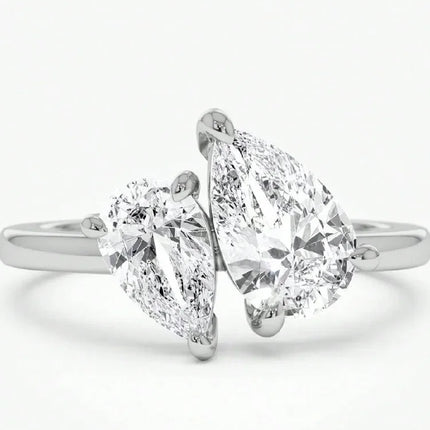 925 Sterling Silver Simplicity Classic Zircon Water Drop Ring For Women Engagement Wedding Luxury High Quality Fine Jewelry