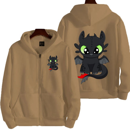 Toothless Cartoon Anime Men Zipper Hoodie Spring Autumn Women Sweatshirt 2026 New Fashion Couple Jackets Clothes Tops
