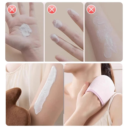 Body Lotion Glove Self-Tanning Mitt Double-Sided Prevents Sticky Hands Applicator Quick Dry Flocking Glove Makeup Applicator