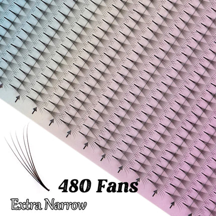 AGUUD Pointy Base Narrow Fan Premade Volume Fans Eyelash Extensions 4D 5D 6D 7D 8D Cashmere Slim Thin Stem XL Tray False Eyelash