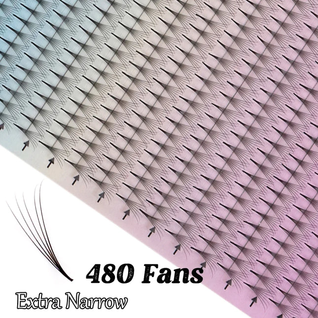 AGUUD Pointy Base Narrow Fan Premade Volume Fans Eyelash Extensions 4D 5D 6D 7D 8D Cashmere Slim Thin Stem XL Tray False Eyelash