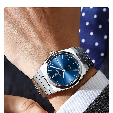 POEDAGAR Luxury Watch For Man Waterproof Luminous Date Week Stainless Steel Men Watch Casual Quartz Men's Watches Male Clock+box
