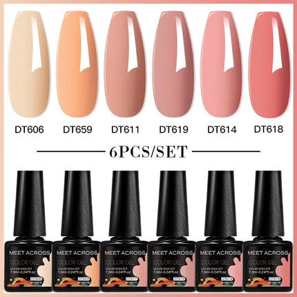 6pc Nail Gel Polish Set DIY Nail Art Semi Permanent UV LED Gel Kit For Nails Decoration Manicure Soak Off Painting Vernis Design