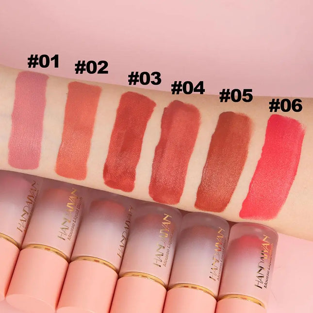 Matte Glitter Face Liquid Blusher Smooth Cheek Eye Mousse Blush Highlighter Stick Rouge Waterproof Contour Makeup