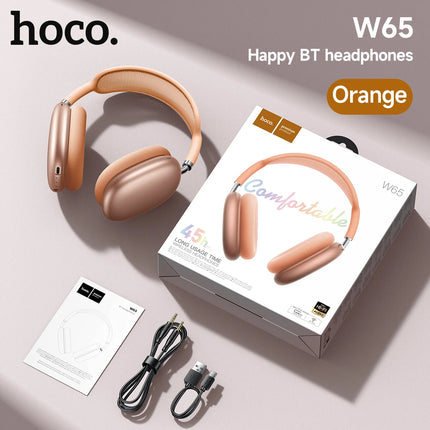 hoco Over the Ear Bluetoothe 5.4 Headphones Sports Wireless Earphone Headsets with Microphone for Phone Call Fabric Eartips