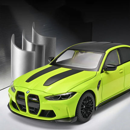 1:24 BMW M3 G80 Coupe Alloy Sports Car Model Diecasts Metal Racing Car Vehicles Model High Simulation Sound and Light Kids Gifts