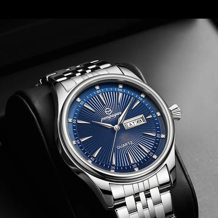 PAAZOMU Luxury Watch for Men Elegant Date Week Waterproof Luminous Men's Quartz Stainless Steel Sports Watch reloj