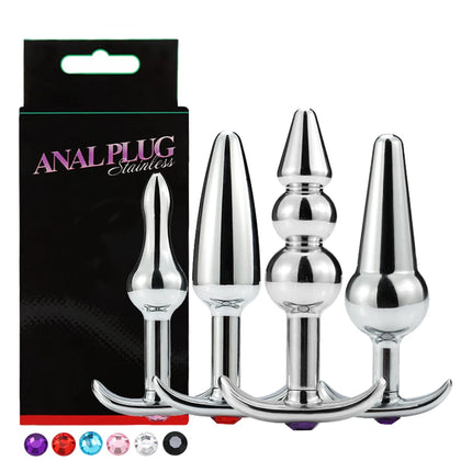 Metal Anal Beads Butt Plug Set Small Large Wearable Ass Analplug Jewelry Dilator Dildo Prosate Massager Sex Toy Man Women Shop