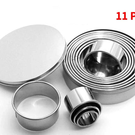 11pcs/set Fruit Cookie Cutter Mold Round Shape Box Design Mini Stainless Steel Mould Biscuit Fondant Cake DIY Decorating Tools