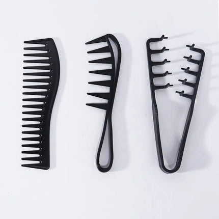 3pcs/set hair comb set, hair salon hair grabbing tool, curved wide tooth comb, curved handle comb, special for real hair wigs