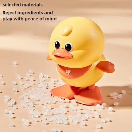 Children's Wind-Up Toy Chicken, Fun and Realistic Wind-Up Animal That Can Move, Run, and Crawl for 1-2 Year Old Babies, Little Yellow Duck, Jumping Duck, Small Animal for Infants and Toddlers