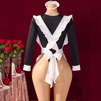 Night Call Cosplay Lingerie Sexy Party Dress Headband Bodysuit Apron Set Luxury Girl Uniform Hot Maid Costume Underwear For Sex