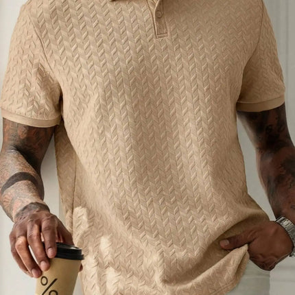 New men's summer breathable polo shirt, short-sleeved pure color casual men's polo shirt, lightweight elastic polo shirt