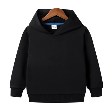 Pure Cotton Children Blank Tops Printed Custom Hoodies Boys Girls Sweatshirts 2024 Spring Fall New Solid Color Hooded Sweatshirt