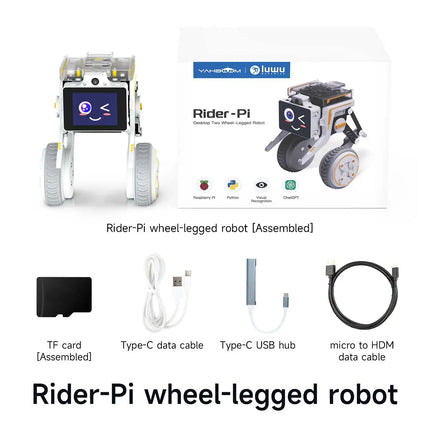 Rider-Pi AI Visual Robot Two Wheel Legged Smart Car Toys with IMU Module Python Programming Support ChatGPT Voice Interaction