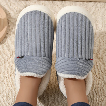 Bebealy New Winter Men Slippers Warm Cotton Shoes Men Indoor Fluffy Fuzzy Men Boots Outdoor Nonslip House Ankle Boots Shoes Men