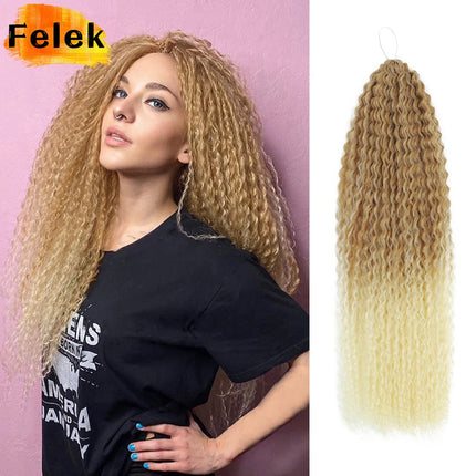Crochet Hair Afro Curls Braiding Hair Extensions Synthetic African Braided Hair For Braids Kinky Curly Soft Ombre Pink Purple