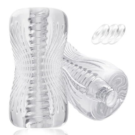 Manual Male Transparent Masturbator Cup Penis Stimulation Machine Vagina Blowjob  Adult Endurance Exercise Pocket Sex Toy 18+