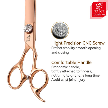 Fenice JP440C Pet Grooming Equipment Scissors Set 7/7.5/8 Inch Straight Curved Thinner Chunker Shears for Canine hairdresser