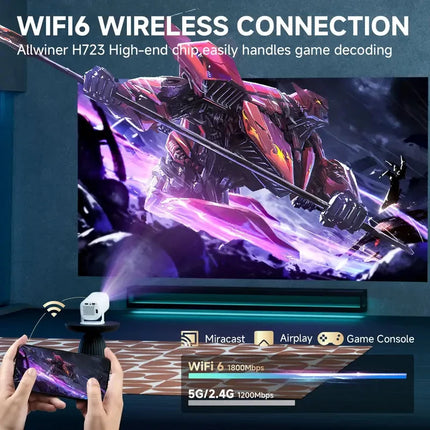 P30PRO Android 14 Smart Mini Projector WiFi6 BT 5.0 Supports 4K 1280 * 720P Supports Screen Mirroring Home Theater Projector New