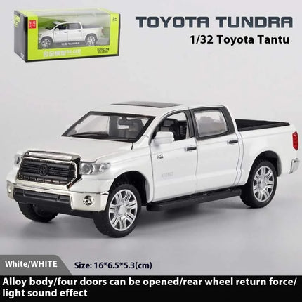 1:32 Toyota Tundra Pickup Truck Off Road Alloy Diecast Model Hight Simulation Sond & Light Toy Gift For Friends Desktop Ornament