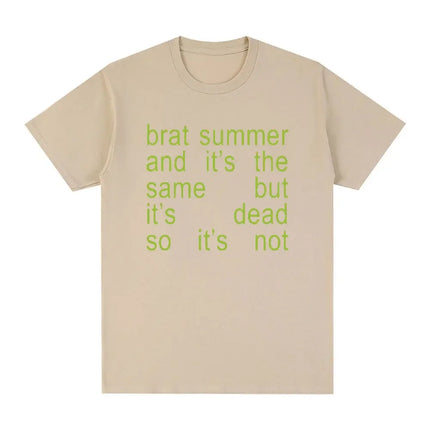 Charli XCX Brat Summer and It's Same Album T-Shirt Women's Fashion Harajuku T-Shirt Casual Comfortable Extra Large T-Shirt
