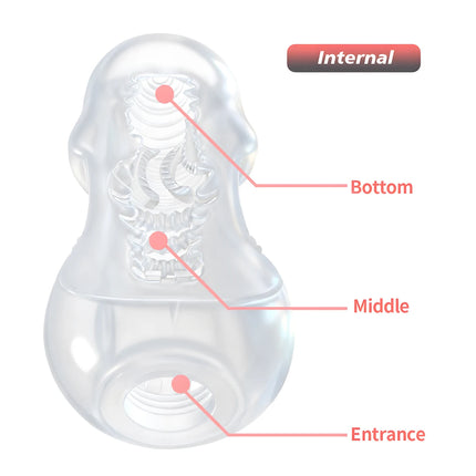 13cm Male Masturbator Transparent Jelly Artificial Vaginal Real Pussy for Men Penis Exerciser Cock Enlarger Suck Sex Toys Erotic