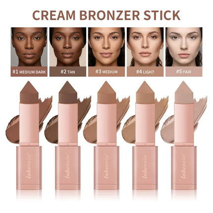 Cream Bronzer Stick and Contour Stick 2-in-1 bronzing and contouring instant depth & dimension to the face flawlessly over base