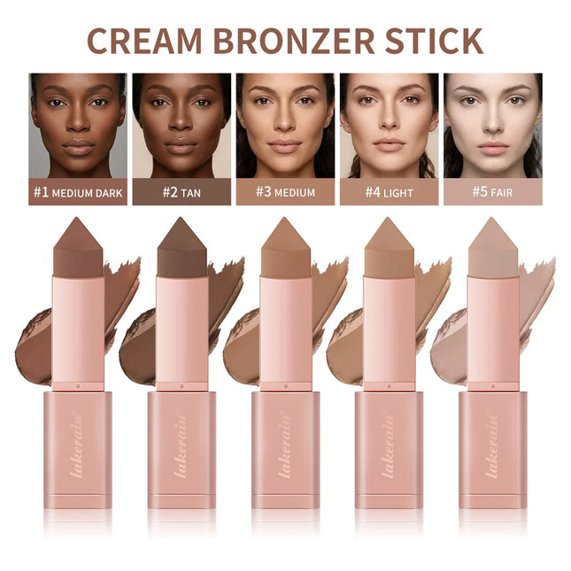 Cream Bronzer Stick and Contour Stick 2-in-1 bronzing and contouring instant depth & dimension to the face flawlessly over base