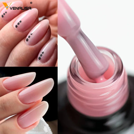 7.5ml Venalisa HEMA Free TPO Free Rubber Base Jelly Pink Soak Off UV LED Gel Polish Semi Permanent Nail Manicure Varnish