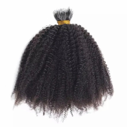 Afro Kinky Curly Brazilian Nano Ring Human Hair 100g=100 Strands 10-28" Hair Extensions Curly Human Hair Weave For Women