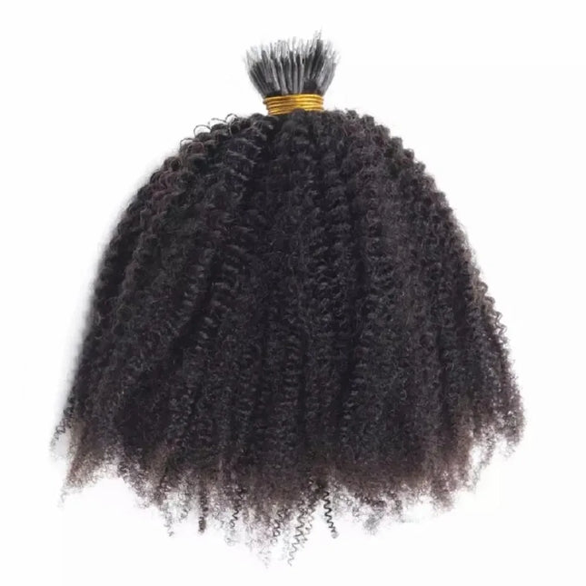 Afro Kinky Curly Brazilian Nano Ring Human Hair 100g=100 Strands 10-28" Hair Extensions Curly Human Hair Weave For Women