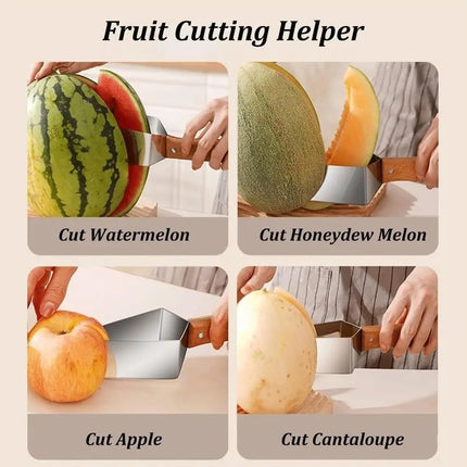 Stainless Steel Watermelon Slicer Triangle Thicken Melon Cutting Tool Fast Cutting Convenient Fruit Divider Camping Party