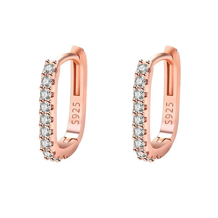 925 Sterling Silver  Circle Hoop Earrings for Women Fashion Luxury  Crystal Zirconia Earrings Party Wedding Versatile Jewelry