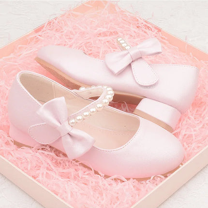Zapatos Niña KidLeather Shoes 2024 Autumn New Girl High Heel Princess Shoes Bow Single Shoe Mary Jane Shoes Kid Shoe Girl Shoe
