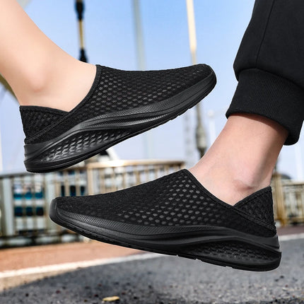 Oiaano Barefoot Man Grey Shoes Mesh Knit Slip On Ultra Light Breathable Soft Bottom Workout Casual Sports Shoes Outdoor Runing