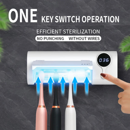 Multifunctional UV rechargable Toothbrush sterilizer holder portable for electric toothbrushes disinfection drying