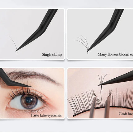 NEW 1pc Anti-static Right Angled & Curved Tweezers for Eyelash Extensions & Eyebrow Isolation Nano Precise Lash Tweezers Tool