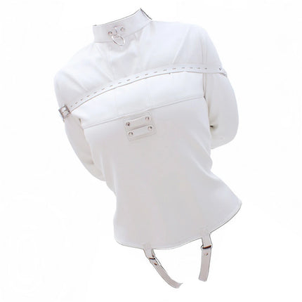 BDSM Sex Bondage Leather Arm Binder Restraint Straitjacket,Cosplay Sexy Costume Slave Binding Straight Jacket Sex Toys For Women