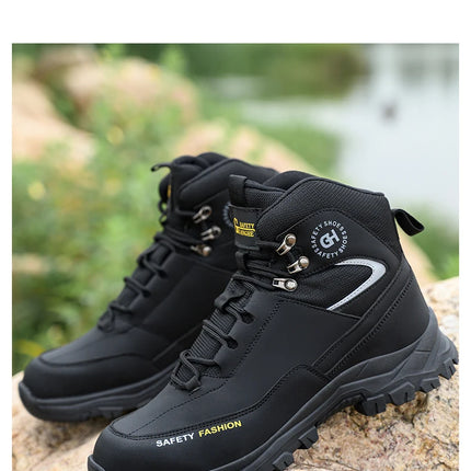 Construction Safety Shoes Men Waterproof Work Boots Anti-smash Steel Toe Shoes Puncture-Proof Indestructible Shoes Safety Shoes