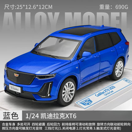 1:24 Cadillac XT6 Alloy Diecast Car Model, Pull Back with Light & Sound, 4S Store Display Ornament, Premium Gift for Boyfriend