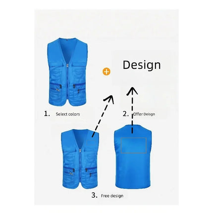 Men's Multi Pocket Tank Top Summer Men American Tactical Hiking Fishing Photography Director Mesh Sleeveless Outdoor Jacket Vest