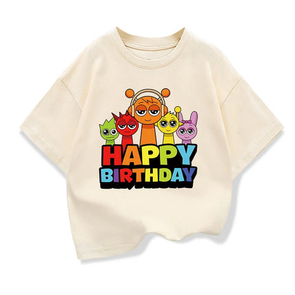 Funny Sprunki Graphic T-shirts Boys Girls Summer Short Sleeve Tees Kids Cartoon Casual Loose Tees Children's birthday Gift