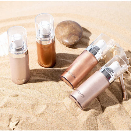 4 Colors Bronzer Spray Highlighter Face Contour Brighten Illuminator Body Shimmer Pearl White Liquid Highlight Makeup Cosmetic