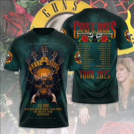 Guns N’ Rose 2025 Tour 3D Shirt – Epic Rock Tee for Music Collectors USA