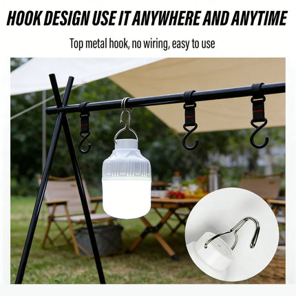 Outdoor USB Rechargeable LED Lamp Bulbs High Brightness Emergency Light Hook Up Camping Fishing Portable Lantern Night Lights