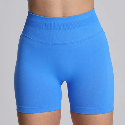High Impact Summer Yoga Shorts Sportswear Woman Gym Seamless Workout High Waist Shorts w/Tummy Control Running Fitness Leggings
