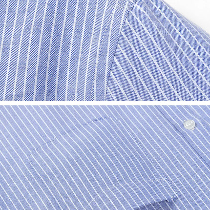 100% Cotton Men's Oxford Shirts Spring Autumn Long Sleeve Basic Casual Solid Striped Button Down Social Business Formal Plus 5XL
