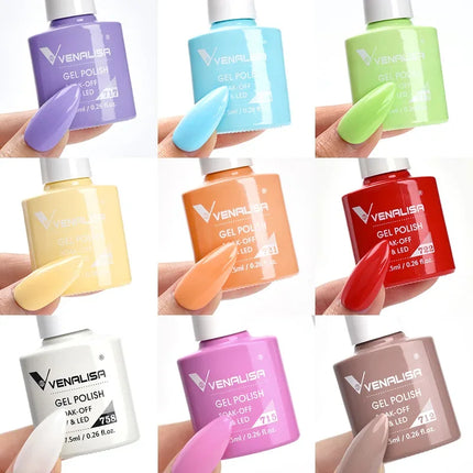 7.5ml Venalisa Nail Gel Polish HEMA FREE TPO FREE Full Coverage Semi Permanent Soak Off UV LED Gel Nail Polish Gel Varnish